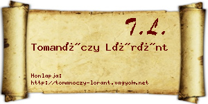 Tomanóczy Lóránt névjegykártya