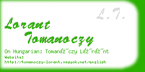 lorant tomanoczy business card